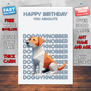 Rude Swear Word Birthday Card Design - DOGGYKN*BBER