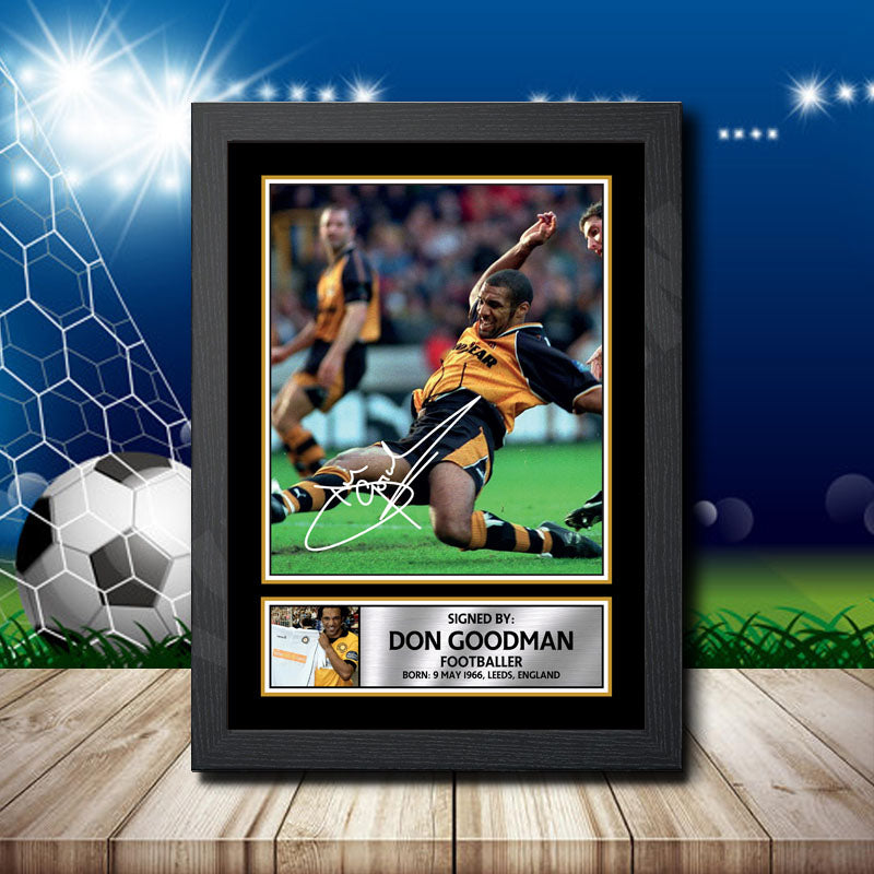 Don Goodman 2 Printed Signature Footballers Star Poster Print Framed Wall Art Gift – Don Goodman 2 Printed Signature Footballers Star Poster Print