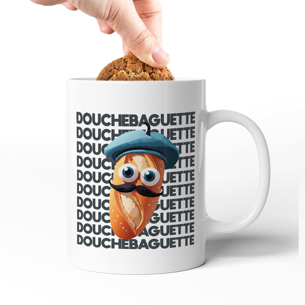 Rude Swear Word Printed Mug Design - D*UCHEBAGUETTE (3 Colours)