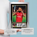Douglas Luiz Nottingham Forest Printed Autograph Poster – Brazil Football Star Wall Art – Soccer Memorabilia Gift for Fans