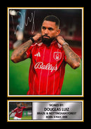 Douglas Luiz Nottingham Forest Printed Autograph Poster – Brazil Football Star Wall Art – Soccer Memorabilia Gift for Fans