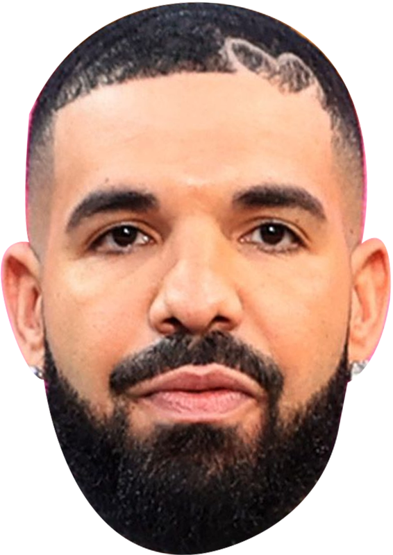 Drake Celebrity Face Mask Fancy Dress - High-Quality Cardboard Masks for Any Occasion