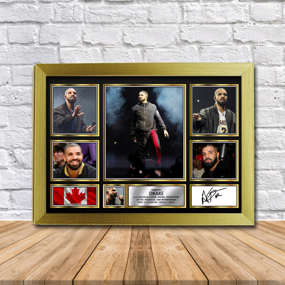 Drake Music Gift Framed Printed Signature Star Poster Print Wall Art Gift