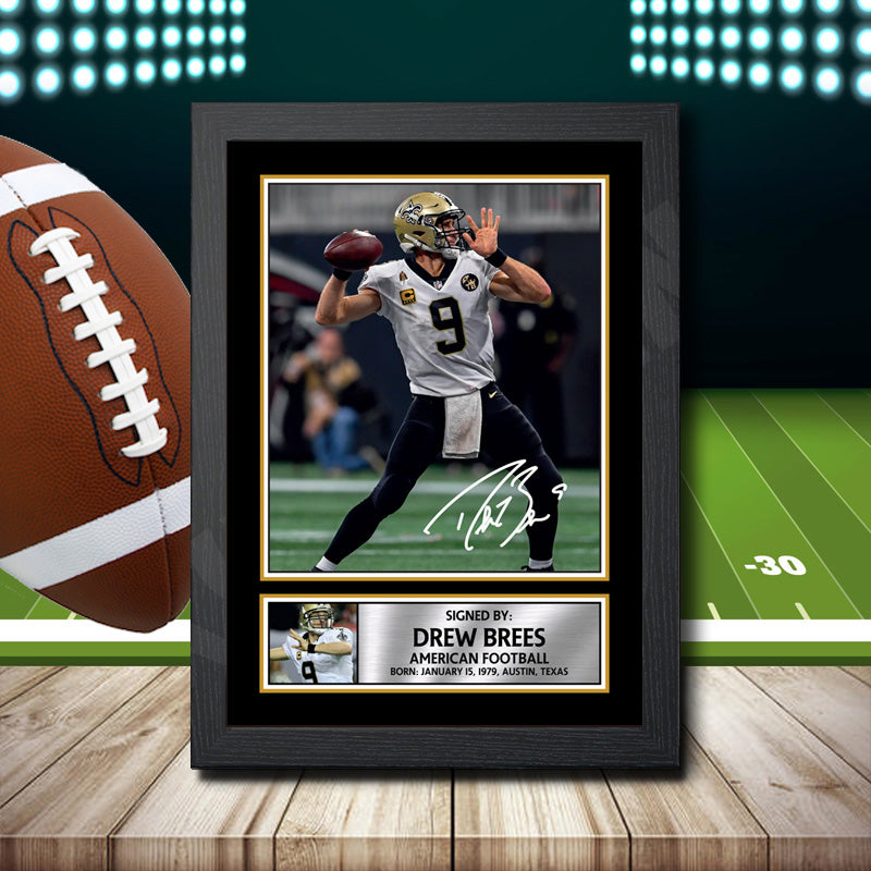 Drew Brees 2 – Printed Signature NFL Star Print – Drew Brees 2