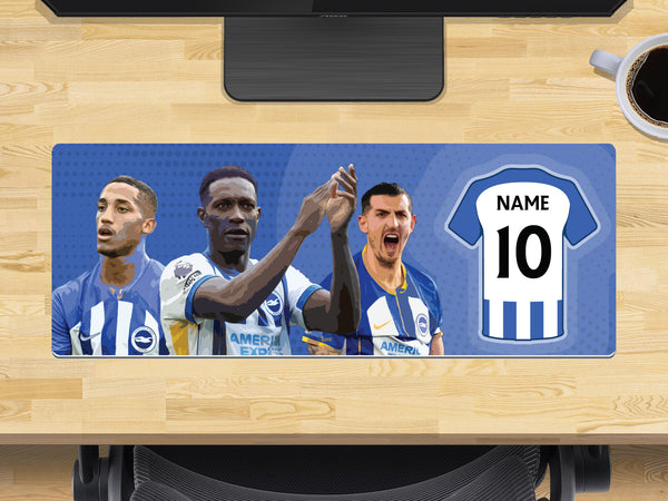 Personalised Brighton Extra Large Mouse Mat (800mm x 300mm) - DUNK, WELBECK, PEDRO