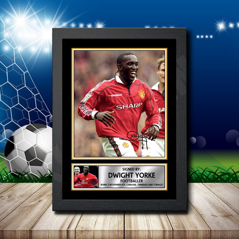 Dwight Yorke 2 Printed Signature Footballers Star Poster Print Framed Wall Art Gift – Dwight Yorke 2 Printed Signature Footballers Star Poster Print