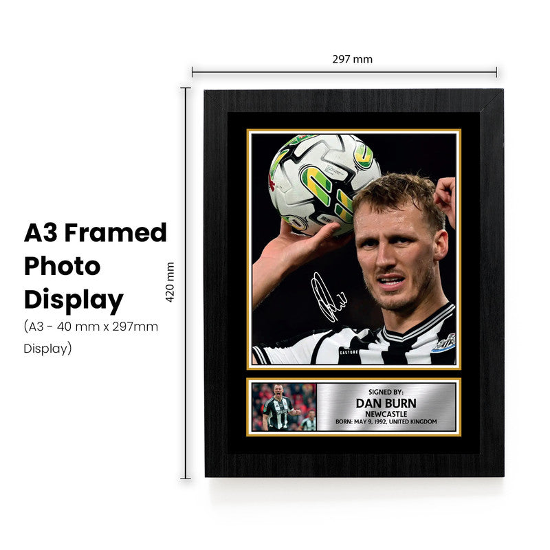 Dan Burn Signed Autograph Poster Print – Newcastle United Football Memorabilia