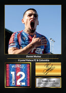 Daniel Muñoz Signed Football Memorabilia – Framed Autograph Display with Crystal Palace & Colombia Tribute – Collector’s Gift