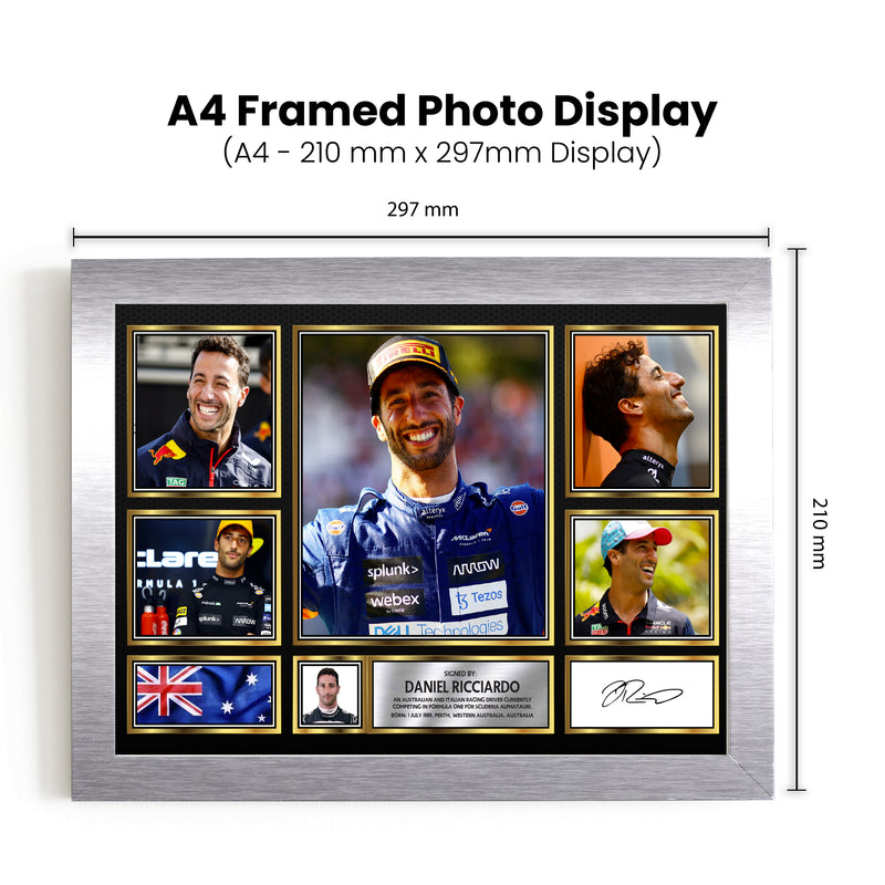 Daniel Ricciardo F1 Driver Limited Edition Signed Gift Poster Print Artwork Display