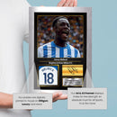 Danny Welbeck Printed Signed Poster – Brighton & Hove Albion FC Striker Tribute Wall Art with Jersey & Bio Plaque – Premier League Football Memorabilia for Fans & Collectors