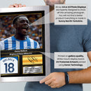 Danny Welbeck Printed Signed Poster – Brighton & Hove Albion FC Striker Tribute Wall Art with Jersey & Bio Plaque – Premier League Football Memorabilia for Fans & Collectors