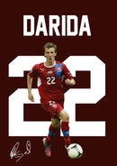 Vladimír Darida Signed Poster Print – Czech Republic National Team Midfield Tribute Wall Art with Signature & Jersey Number 22 – Captain Memorabilia for Football Fans & Collectors