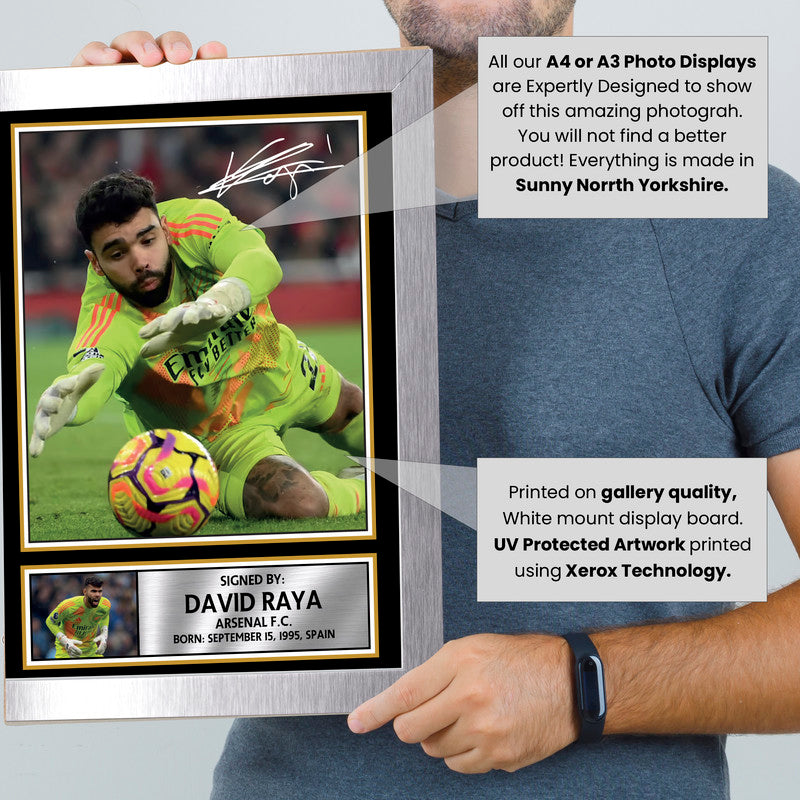 David Raya Arsenal F.C. Poster Print – Signed Autograph Style Football Wall Art  – Framed or Unframed – Gift for Fans