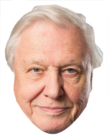David Attenborough Cardboard Face Mask – Fancy Dress – David Attenborough cardboard fancy-dress face mask – product image 1