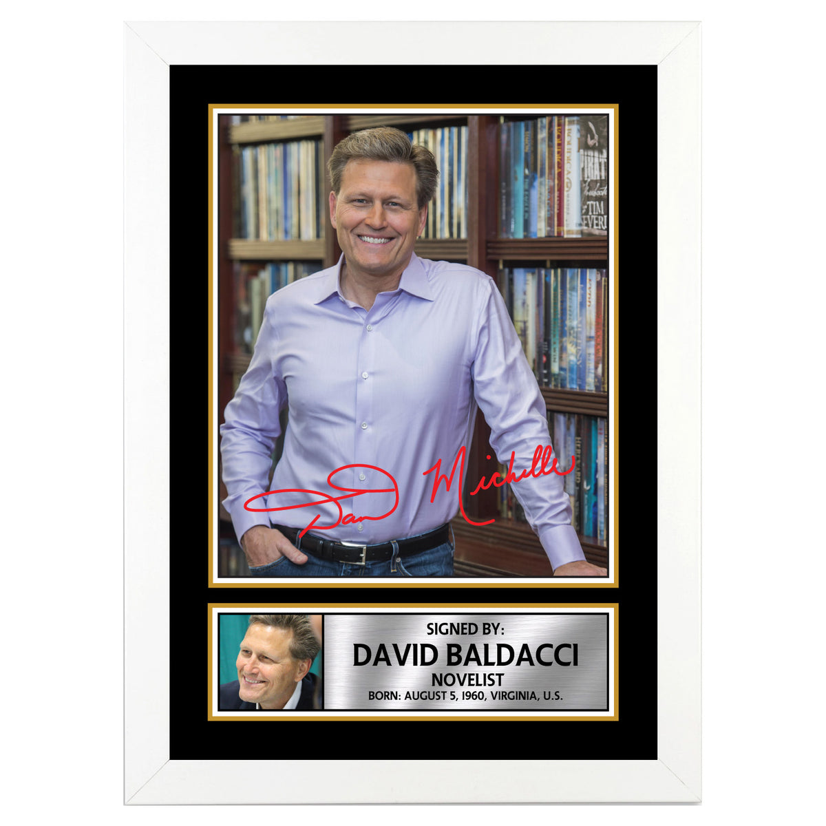 David Baldacci M201 Authors Printed Signature Poster Print Gift