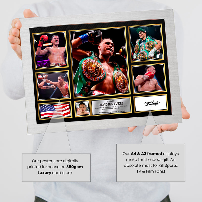 David Benavidez top boxer Autographed Print Landscape