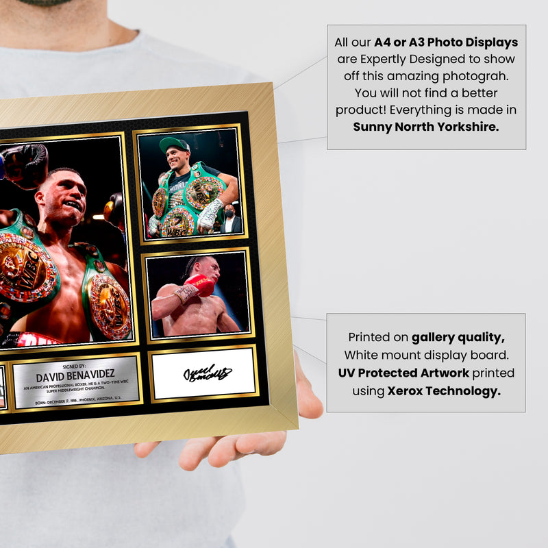 David Benavidez top boxer Autographed Print Landscape