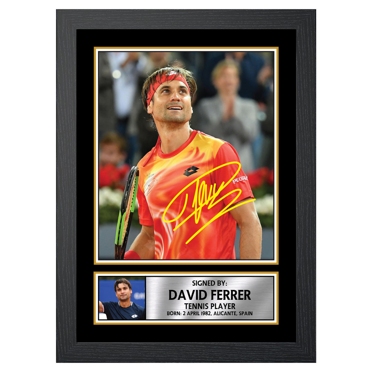 David Ferrer M555 Tennis Player Printed Signature Poster Print Gift