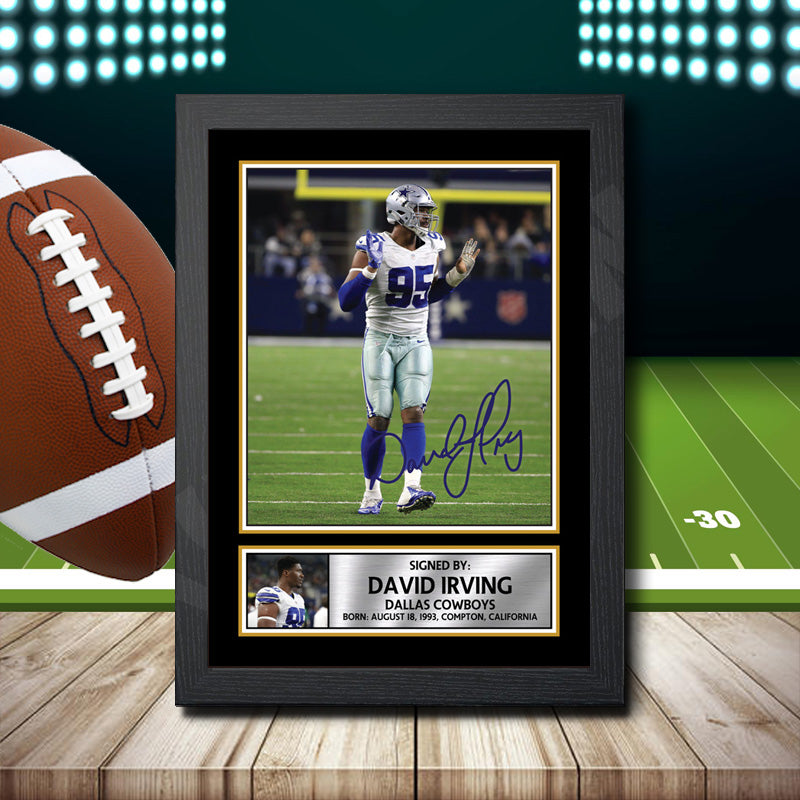 David Irving – Printed Signature NFL Star Print – David Irving