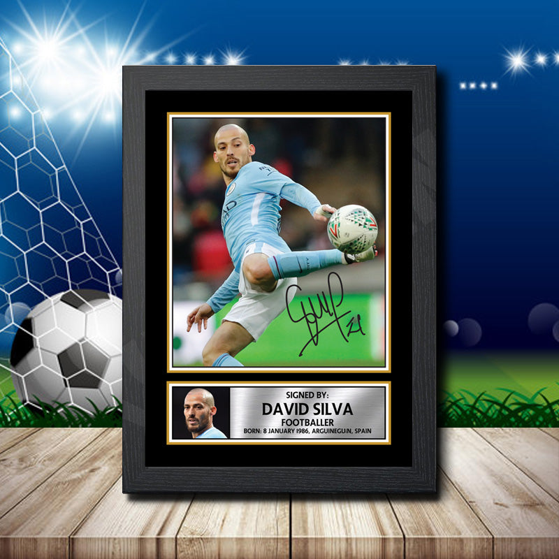 David Silva Printed Signature Footballers Star Poster Print Framed Wall Art Gift – David Silva Printed Signature Footballers Star Poster Print