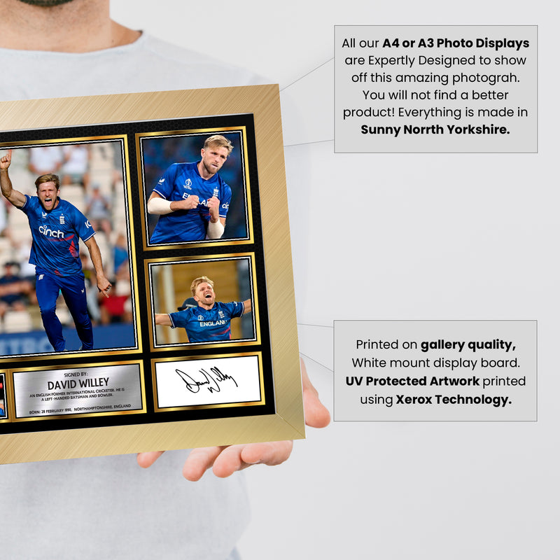 David Willey - Signed Autographed Cricket Star Print