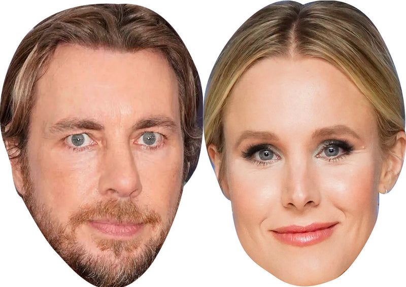 Dax Shepard and Kristen Bell Celebrity Couple Face Mask Fancy Dress - High-Quality Cardboard Masks for Any Occasion