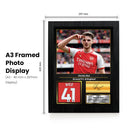 Declan Rice Printed Signed Poster – Arsenal FC & England Midfielder Tribute Wall Art with Jersey & Bio Plaque – Premier League Football Memorabilia for Fans & Collectors