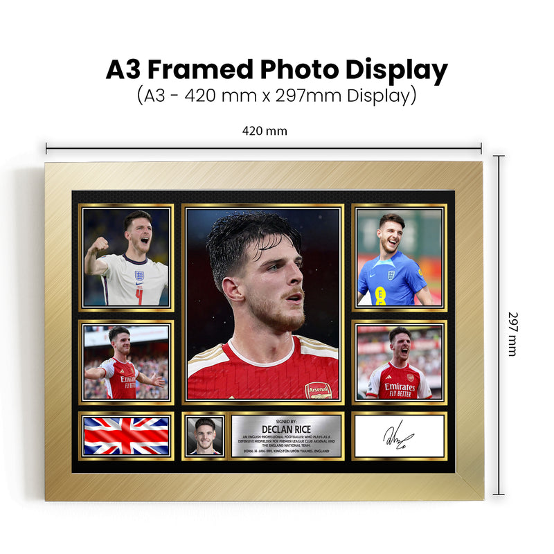 Declan Rice Football Gift MC1691 Framed Autographed Print - Limited Edition Autograph Fan Gift – Collectible Memorabilia Merchandise