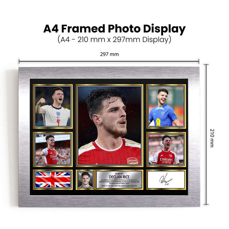 Declan Rice Football Gift MC1691 Framed Autographed Print - Limited Edition Autograph Fan Gift – Collectible Memorabilia Merchandise