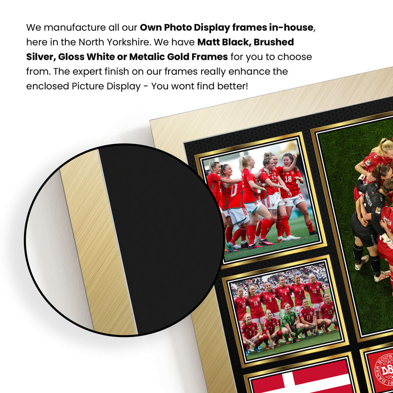 Denmark Ladies Football Teams Framed Autographed Print - Limited Edition Autograph Fan Gift – Collectible Memorabilia Merchandise