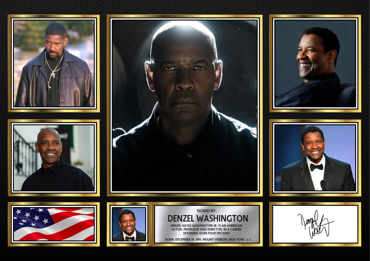 Denzel Washington – Printed Signature Television Star Print – Denzel Washington – A4 Poster