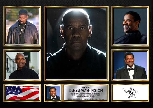 Denzel Washington – Printed Signature Television Star Print – Reproduction Print