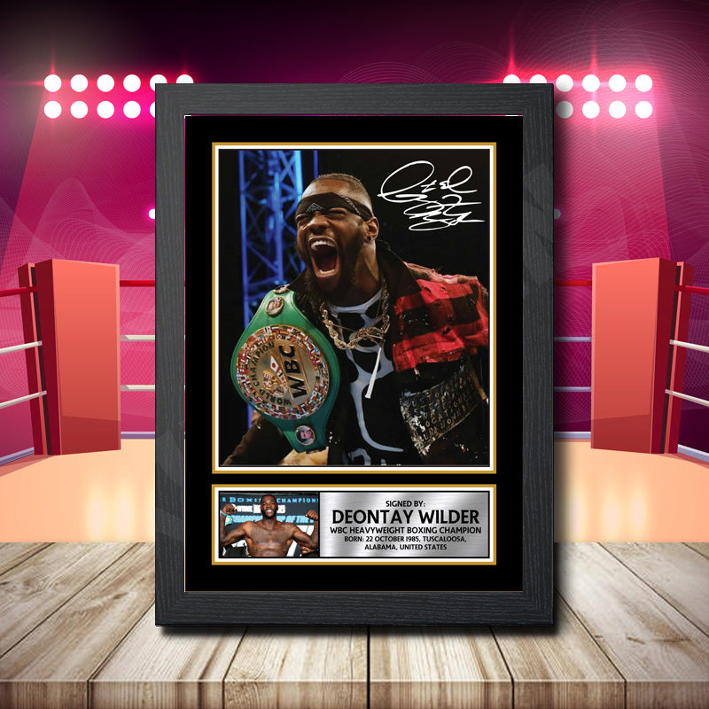 Deontay Wilder Boxing Champion Printed Signature Boxing Star Poster Print Framed Wall Art Gift – Deontay Wilder Boxing Champion Printed Signature Boxing Star Poster Print