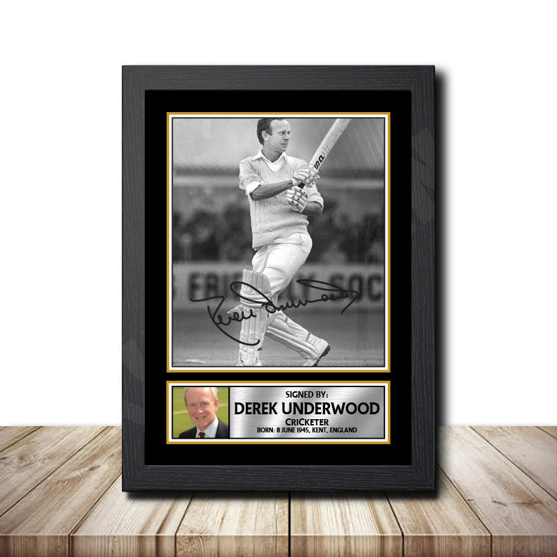Derek Underwood M1538 Cricketer Printed Signature Poster Print Gift