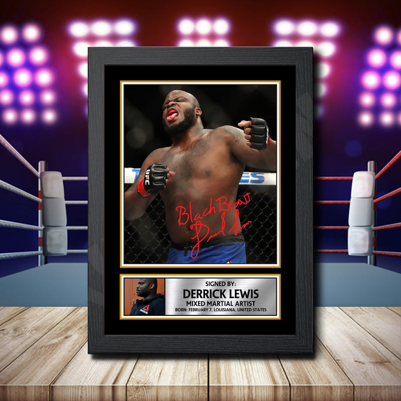 Derrick Lewis 2 Printed Signature Ufc Star Poster Print Framed Wall Art Gift – Derrick Lewis 2 Printed Signature Ufc Star Poster Print