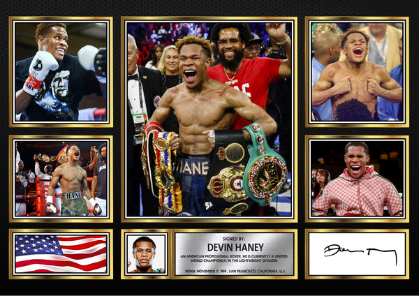 Devin Haney top boxer Printed Signature Print Landscape – Reproduction Print