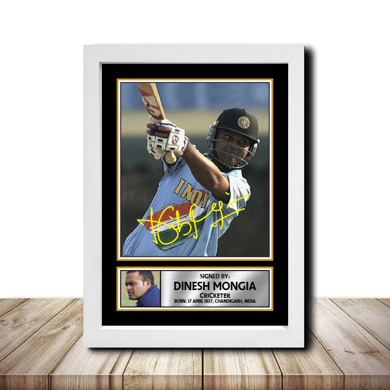 Dinesh Mongia M1549 Cricketer Printed Signature Poster Print Gift