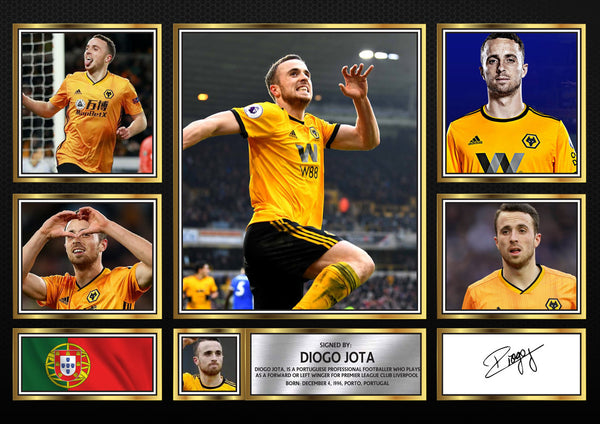 Diogo Jota Wolves Tribute Poster Print – Wolverhampton Wanderers Legend Wall Art – Multiple Sizes & Frame Options – Football Fan Gift
