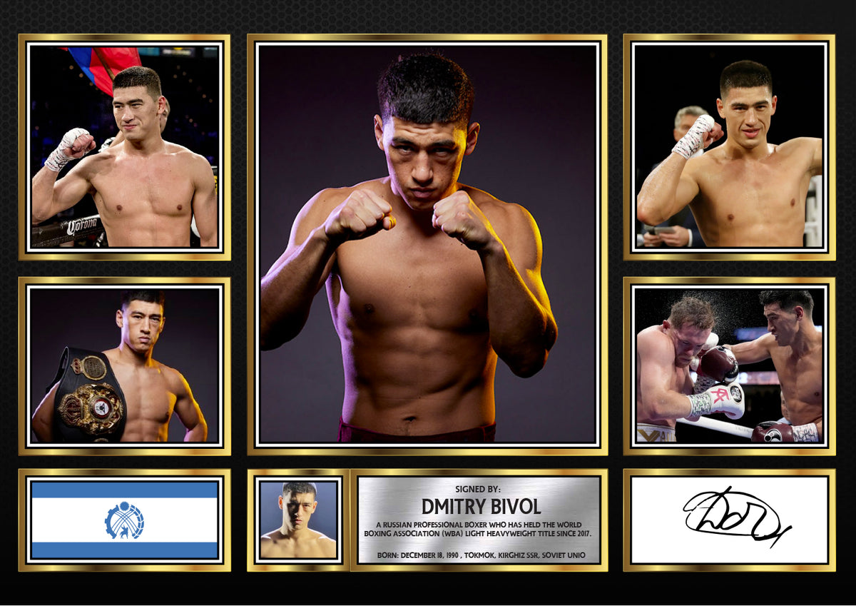 Dmitry Bivol top boxer Printed Signature Print Landscape – A4 Poster
