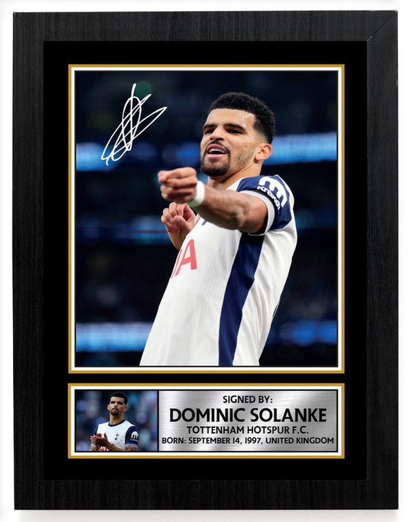 Dominic Solanke Tottenham Hotspur F.C. Poster Print – Printed Signature Style Football Wall Art – Framed or Unframed – Gift for Fans
