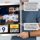 Dominic Calvert-Lewin Printed Signed Poster – Everton FC & England Striker Tribute Wall Art with Jersey & Bio Plaque – Premier League Football Memorabilia for Fans & Collectors