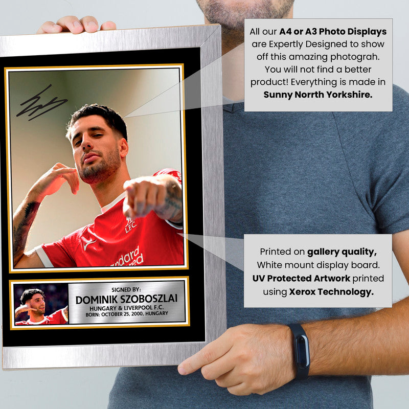 Dominik Szoboszlai Signed Autographed Portrait Poster Print – Hungary & Liverpool F.C. Football Memorabilia – Premium Collectible Wall Art Gift for Fans