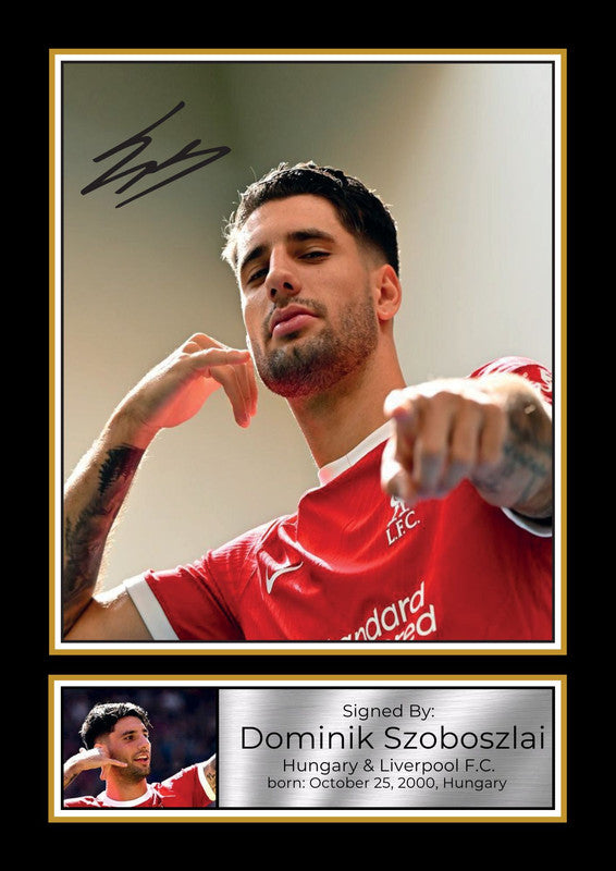 Dominik Szoboszlai Printed Signature Portrait Poster Print – Hungary & Liverpool F.C. Football Wall Art