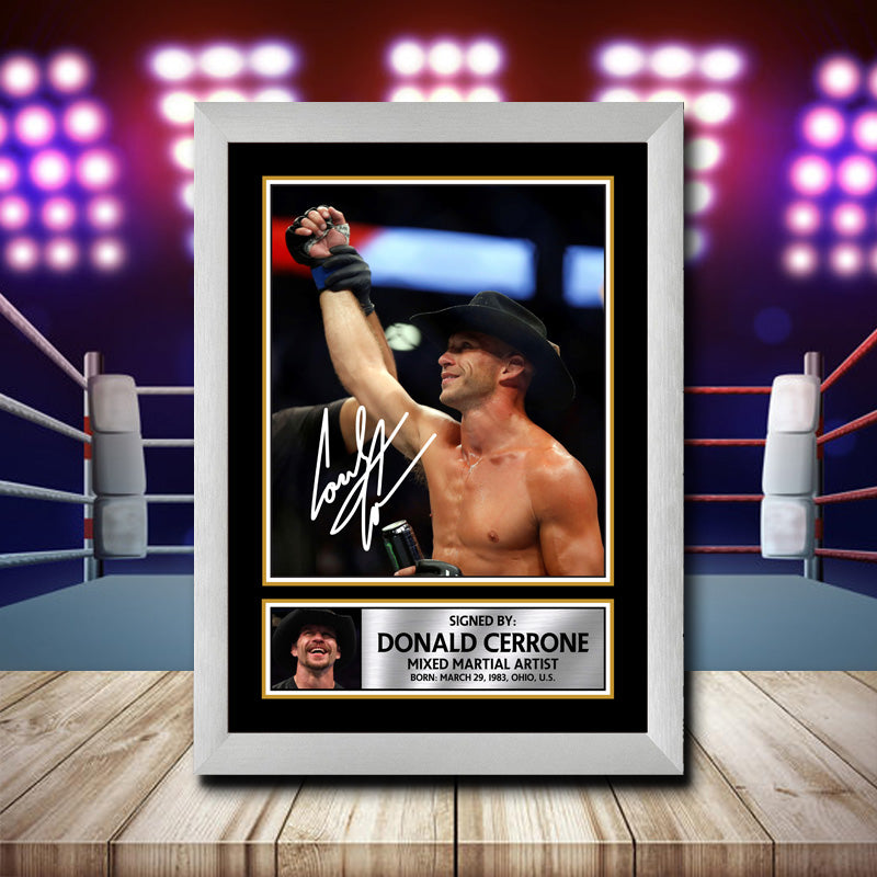 Donald ÂCowboyâ Cerrone Printed Signature Ufc Star Poster Print Framed Wall Art Gift – Donald ÂCowboyâ Cerrone Printed Signature Ufc Star Poster Print
