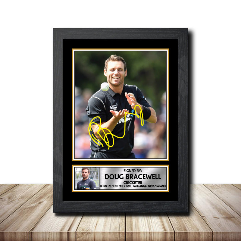 Doug Bracewell M1552 Cricketer Printed Signature Poster Print Gift