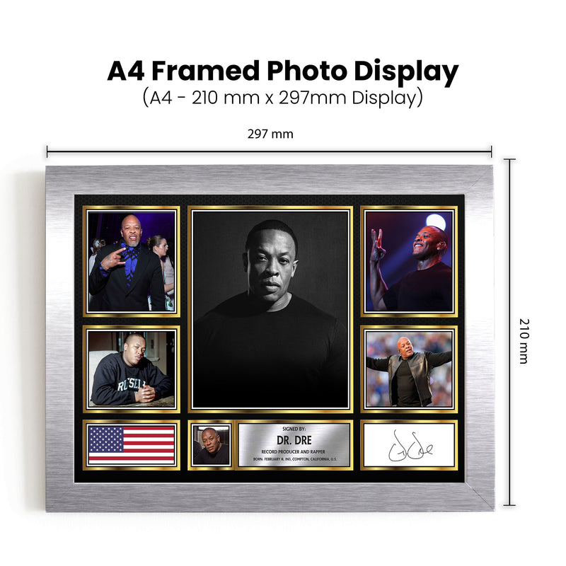 Rappers Dr.Dre Framed Autographed Print - Limited Edition Autograph Fan Gift – Collectible Memorabilia Merchandise