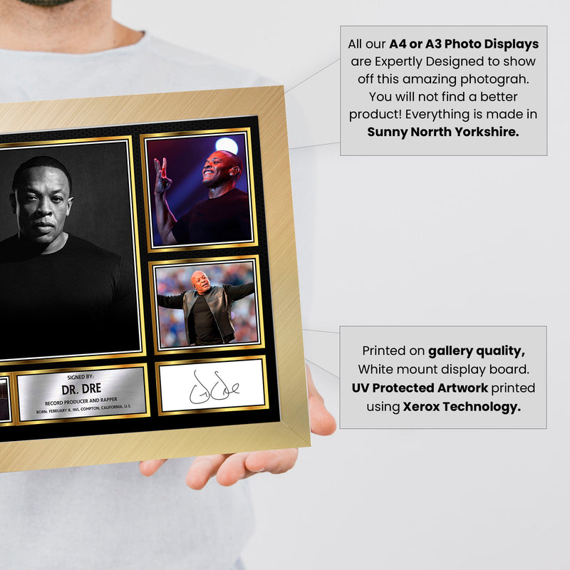 Rappers Dr.Dre Framed Autographed Print - Limited Edition Autograph Fan Gift – Collectible Memorabilia Merchandise