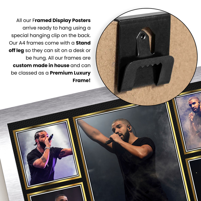 Rappers Drake Framed Autographed Print - Limited Edition Autograph Fan Gift – Collectible Memorabilia Merchandise