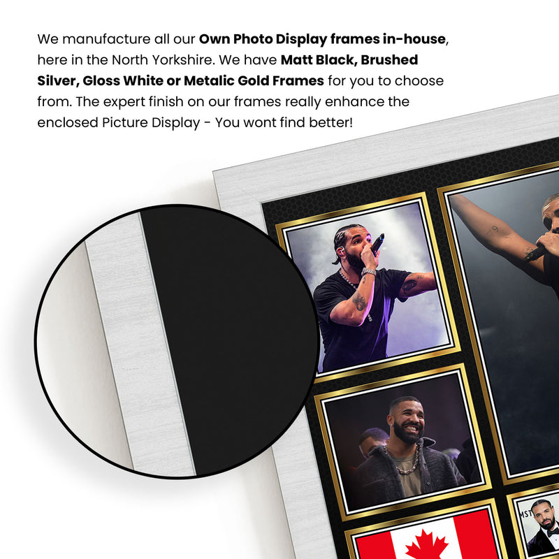 Rappers Drake Framed Autographed Print - Limited Edition Autograph Fan Gift – Collectible Memorabilia Merchandise