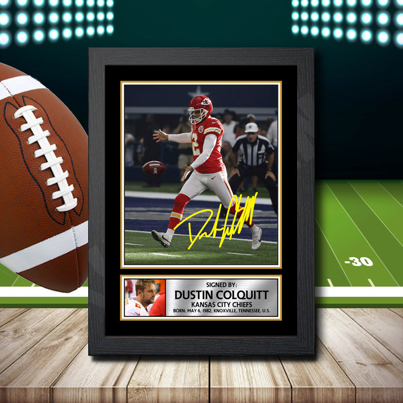 Dustin Colquitt – Printed Signature NFL Star Print – Dustin Colquitt